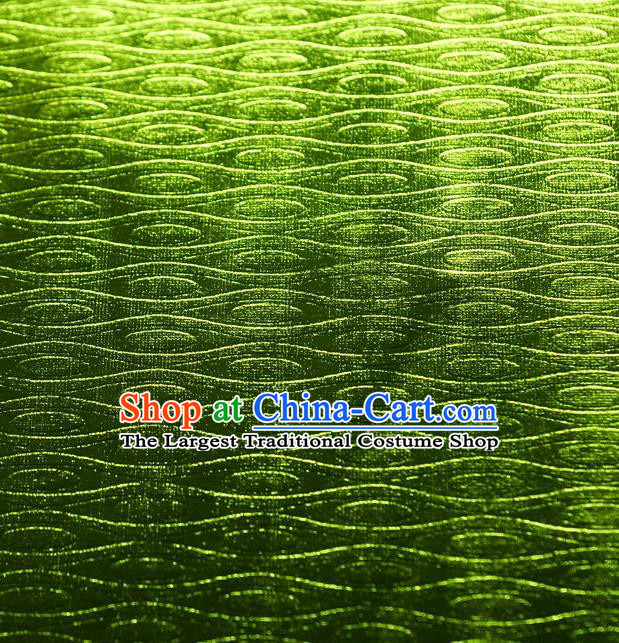Chinese Traditional Anaglyph Pattern Design Grass Green Spandex Fabric Cloth Material Asian Dress Drapery