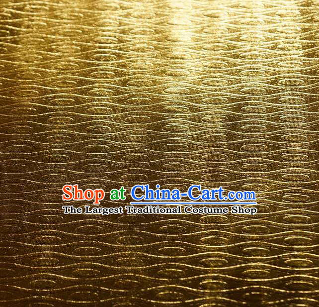 Chinese Traditional Anaglyph Pattern Design Golden Spandex Fabric Cloth Material Asian Dress Drapery