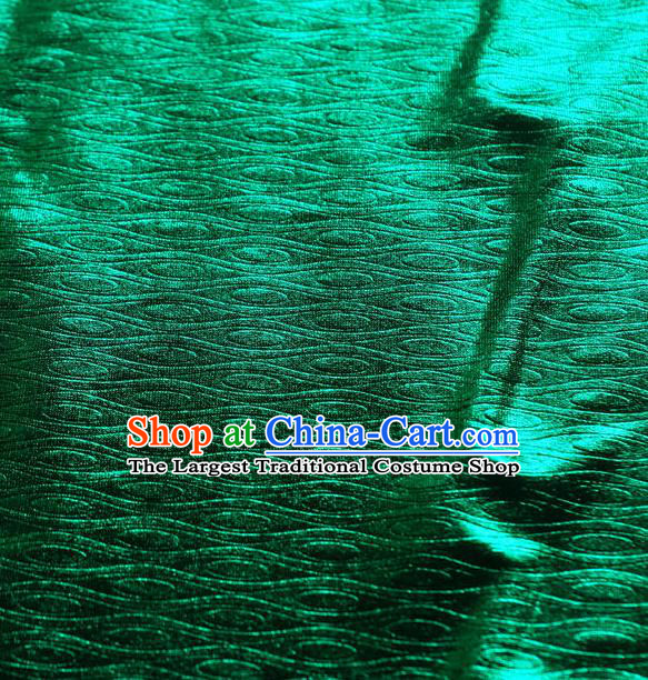Chinese Traditional Anaglyph Pattern Design Green Spandex Fabric Cloth Material Asian Dress Drapery