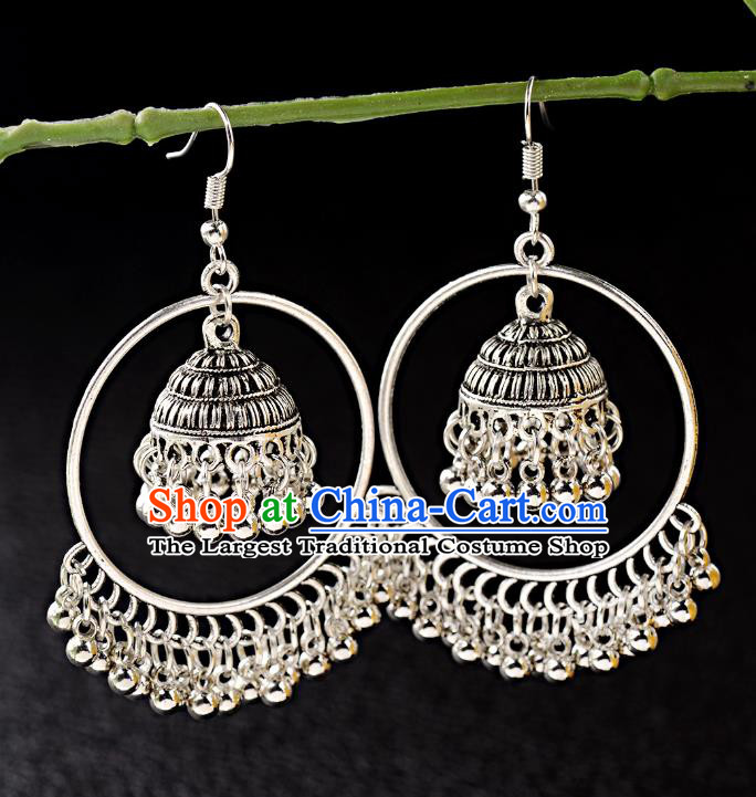 Asian India Traditional Accessories Asia Indian Bollywood Dance Earrings Jewelry Bells Tassel Eardrop for Women
