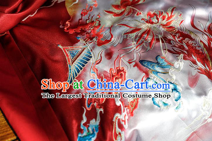 China Ancient Ming Dynasty Royal Princess Historical Clothing Traditional Hanfu Red Gown and Skirt Full Set