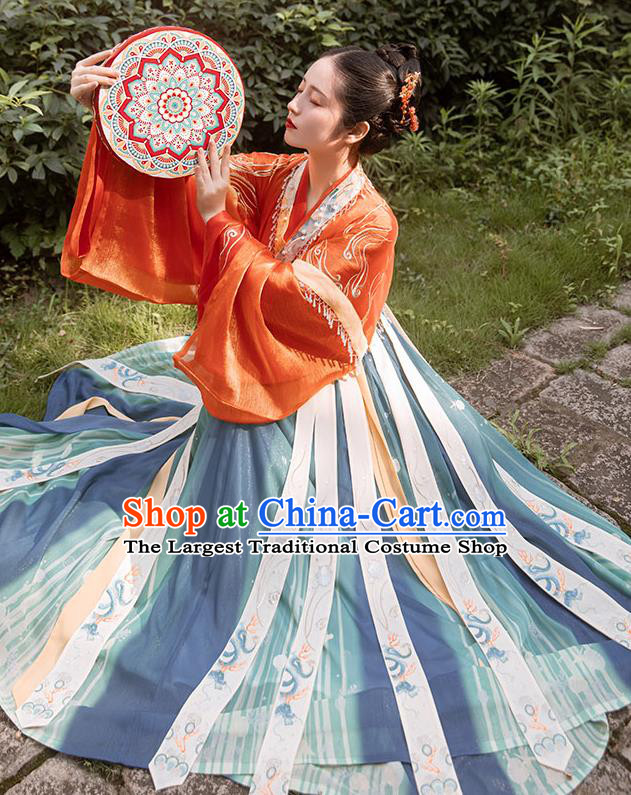 China Ancient Royal Princess Hanfu Dress Traditional Jin Dynasty Palace Lady Historical Clothing Full Set