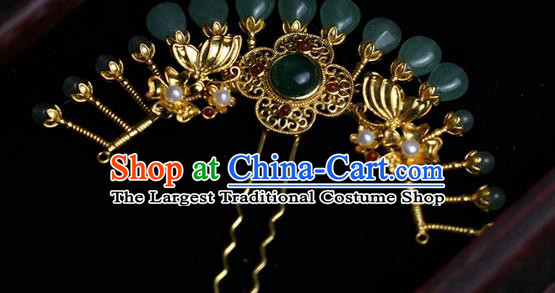 China Ancient Empress Golden Butterfly Hairpin Traditional Ming Dynasty Court Queen Hair Stick