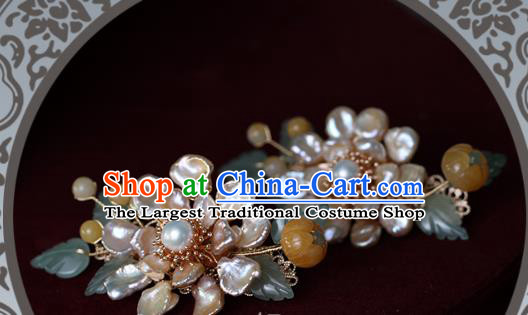 China Traditional Ming Dynasty Ceregat Hair Sticks Ancient Princess Shell Flowers Hairpin