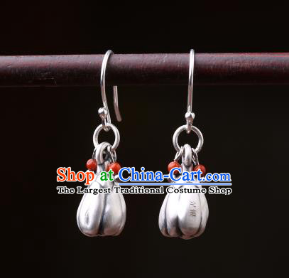 Chinese Classical Silver Finger Citron Ear Accessories Traditional Cheongsam Earrings