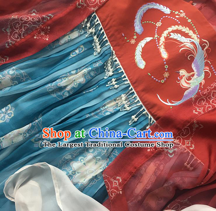 China Ancient Imperial Concubine Embroidered Hanfu Dress Traditional Tang Dynasty Palace Woman Historical Clothing