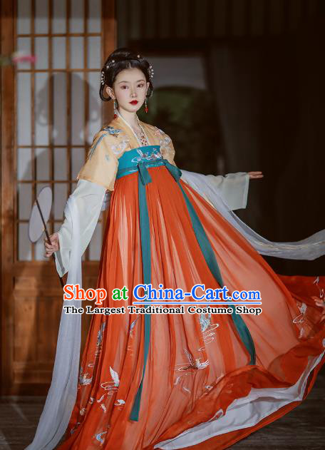 China Traditional Tang Dynasty Palace Lady Historical Costume Ancient Royal Princess Hanfu Clothing