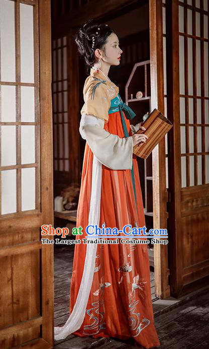 China Traditional Tang Dynasty Palace Lady Historical Costume Ancient Royal Princess Hanfu Clothing