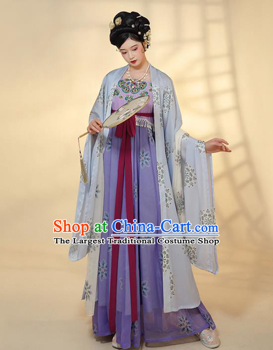 Traditional China Tang Dynasty Court Lady Historical Costumes Ancient Young Beauty Hanfu Dress
