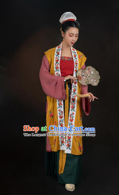 Traditional China Song Dynasty Imperial Concubine Hanfu Clothing Ancient Court Beauty Historical Costume Full Set