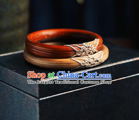 China Traditional Wood Bracelet Accessories Smilax Wristlet Classical Bangle Jewelry