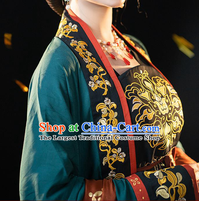 China Ancient Court Queen Embroidered Hanfu Dress Traditional Tang Dynasty Imperial Empress Historical Clothing Full Set