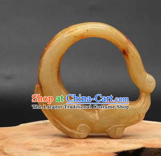 China Traditional Jade Pendant Handmade Carving Dragon Hand Piece