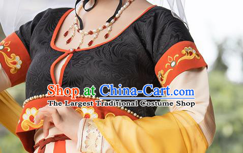 China Traditional Tang Dynasty Royal Princess Gao Yang Historical Clothing Ancient Palace Infanta Embroidered Hanfu Dress