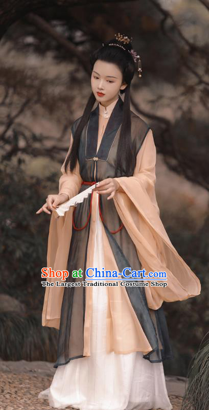 China Traditional Hanfu Dress Ming Dynasty Patrician Beauty Historical Costume Ancient Taoist Nun Clothing
