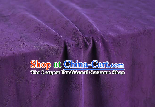 Chinese Traditional Qipao Dress Purple Silk Fabric Classical Jacquard Gambiered Guangdong Gauze