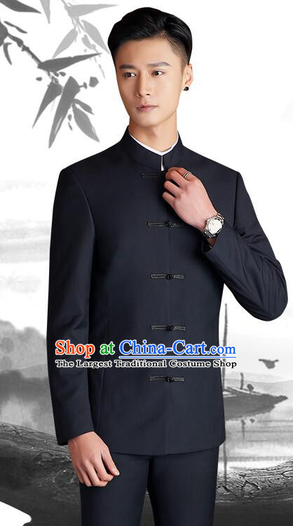 Chinese Wedding Suits Costumes Groom Clothing Traditional Black Tang Zhuang