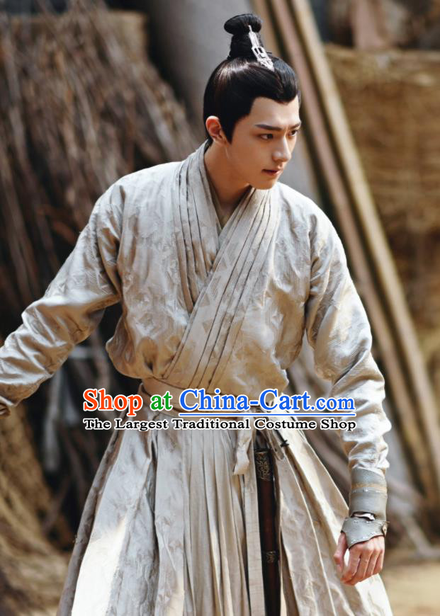 China Ancient King Garment  Traditional Wuxia Drama The Blessed Girl Costumes Emperor Yuan Yi Clothing and Headpiece