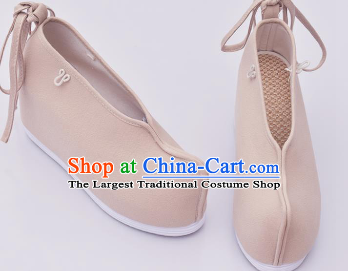 China Ancient Swordswoman Khaki Cloth Shoes Traditional Hanfu Shoes National Female Shoes