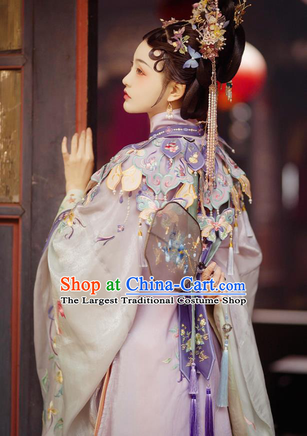China Ancient Imperial Consort Embroidered Hanfu Costumes Traditional Ming Dynasty Palace Woman Historical Clothing