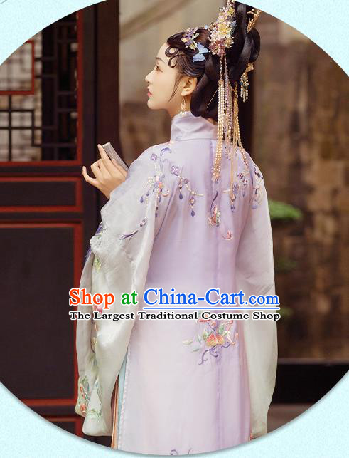 China Ancient Imperial Consort Embroidered Hanfu Costumes Traditional Ming Dynasty Palace Woman Historical Clothing