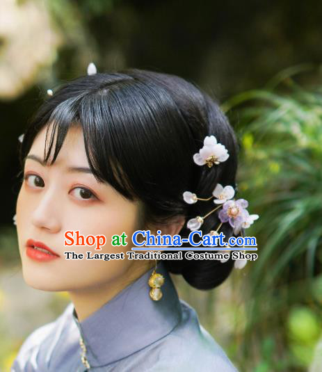 Chinese Handmade Ming Dynasty Hairpin Traditional Hanfu Hair Accessories Ancient Young Lady Plum Hair Stick