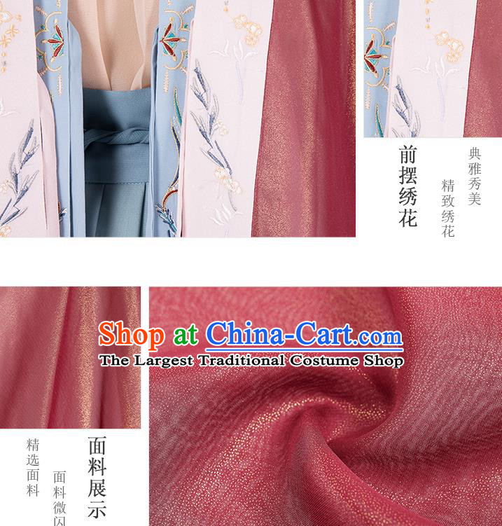 China Ancient Young Beauty Hanfu Dress Garment Traditional Song Dynasty Nobility Lady Costumes