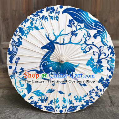 China Traditional Handmade Printing Deer Oil Paper Umbrella Classical Dance Umbrella