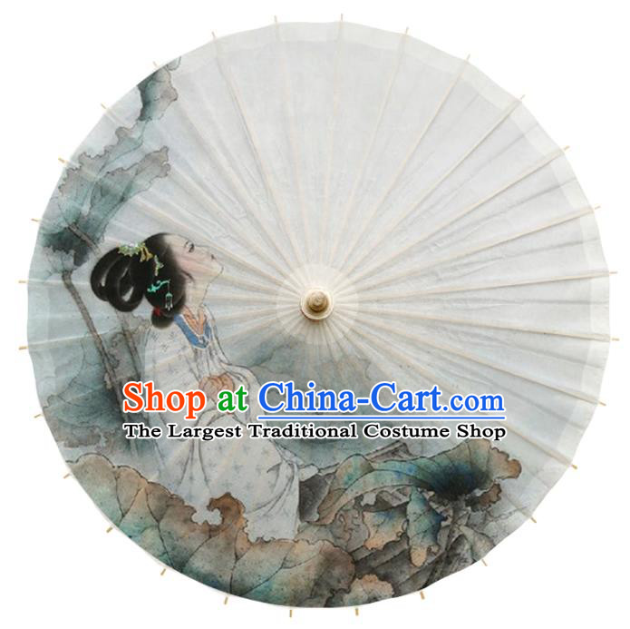 China Handmade Printing Palace Lady Oil Paper Umbrella Traditional Classical Dance Umbrella