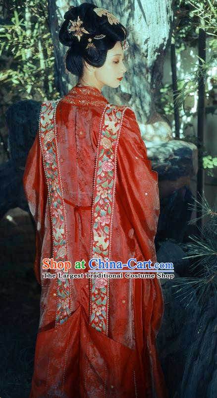 China Traditional Wedding Hanfu Apparels Song Dynasty Historical Costumes Ancient Court Beauty Embroidered Clothing