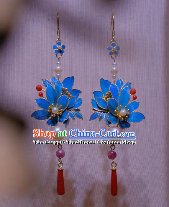 Chinese Traditional Agate Earrings Culture Jewelry Ancient Qing Dynasty Empress Ear Accessories