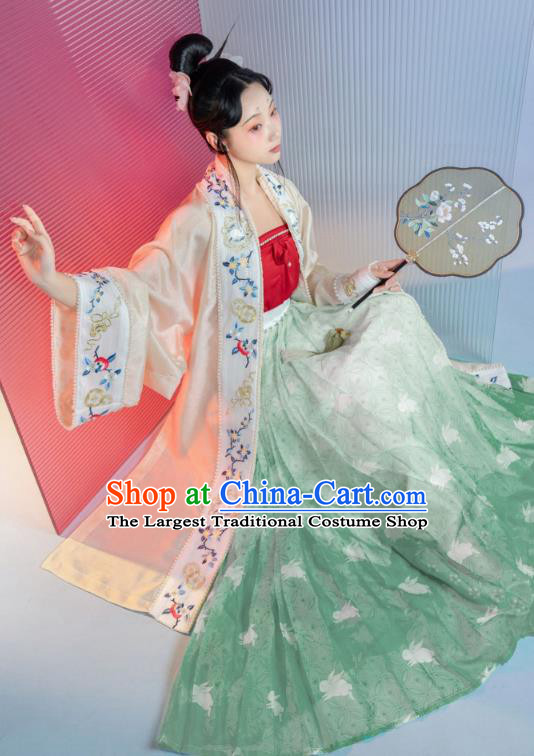 China Ancient Court Princess Historical Costumes Traditional Song Dynasty Young Beauty Apparels Clothing Full Set