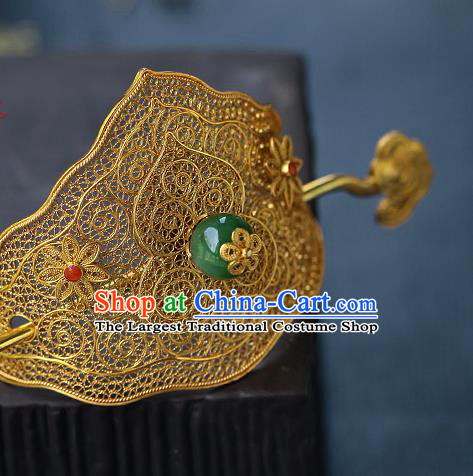 China Ancient Noble Childe Headwear Traditional Ming Dynasty Prince Filigree Hairdo Crown