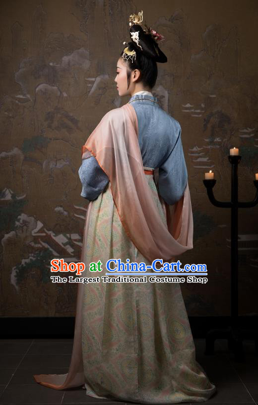 China Traditional Song Dynasty Royal Princess Historical Costumes Ancient Court Beauty Hanfu Dress Clothing