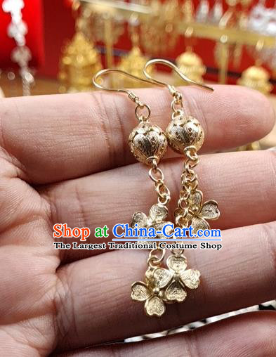Chinese National Silver Ear Jewelry Traditional Handmade Hanfu Earrings Accessories
