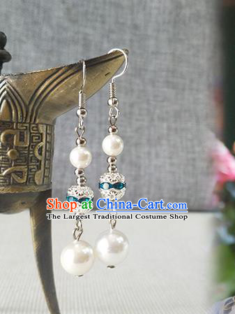 Chinese Classical Qing Dynasty Palace Lady Ear Accessories Ancient Imperial Consort Zhen Huan Argent Earrings
