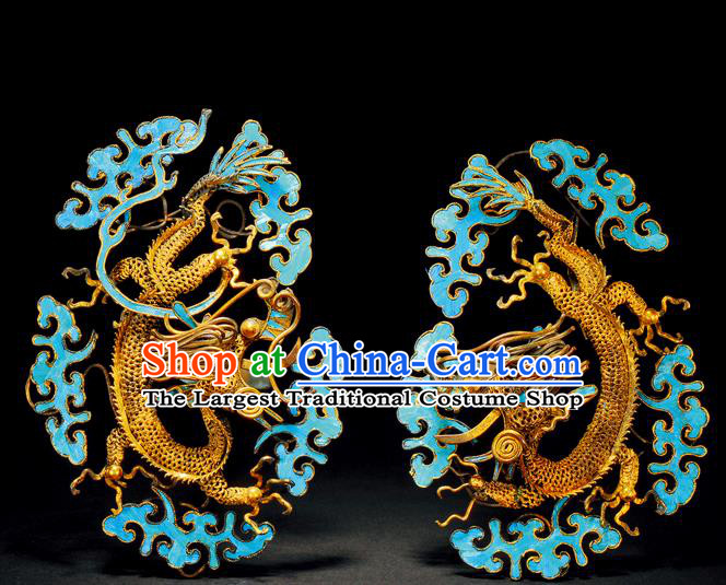 China Ancient Ming Dynasty Empress Dragon Hair Stick Traditional Handmade Hairpin Hair Accessories