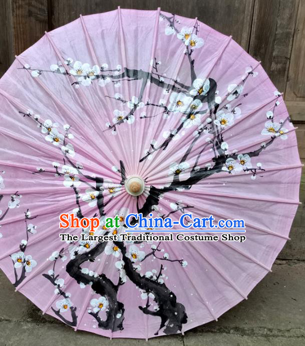 Traditional China Paper Umbrella Handmade Umbrellas Painting Plum Blossom Oil Umbrella Pink Bumbershoot