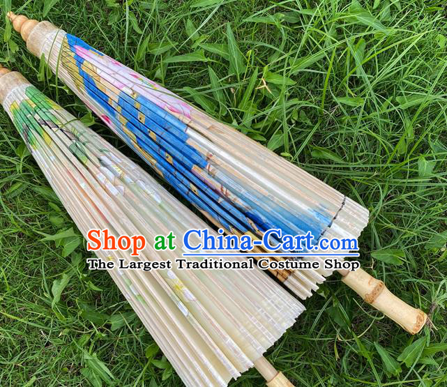 Traditional China Hand Painting Lotus Oil Paper Umbrella Stage Show Umbrella Classical Dance Umbrellas Artware