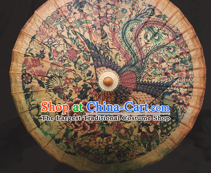 Traditional China Painting Phoenix Oil Paper Umbrella Handmade Umbrellas Artware Classical Dance Umbrella