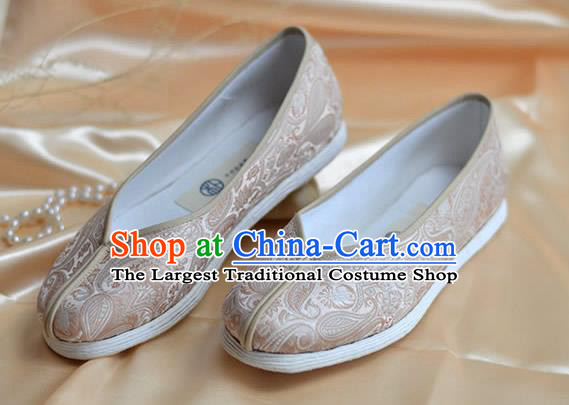 China National Shoes Traditional Hanfu Champagne Brocade Shoes Kung Fu Shoes for Women