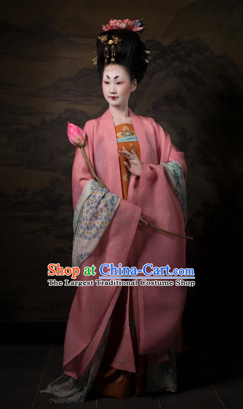 China Traditional Tang Dynasty Imperial Consort Historical Clothing Ancient Court Woman Hanfu Dress Costumes Full Set