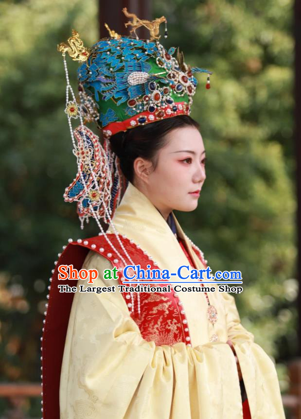 Ancient Chinese Empress Embroidered Wedding Clothing Traditional Ming Dynasty Court Queen Historical Costumes Complete Set