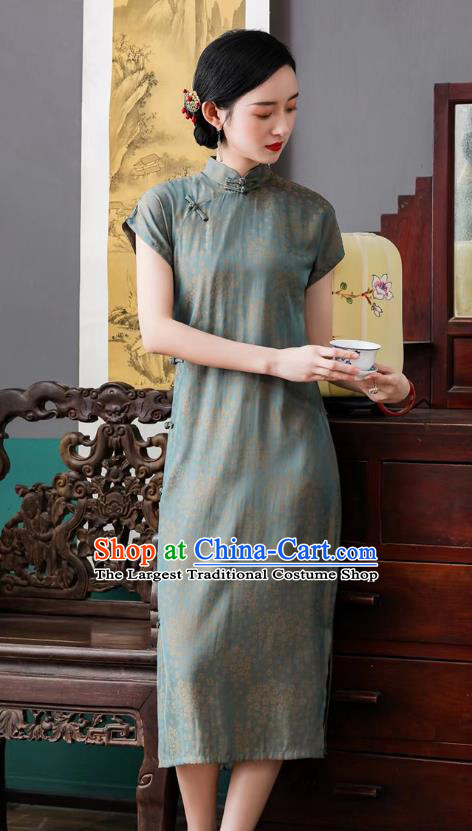 Asian Chinese Traditional Young Woman Qipao Dress National Female Clothing Classical Silk Cheongsam