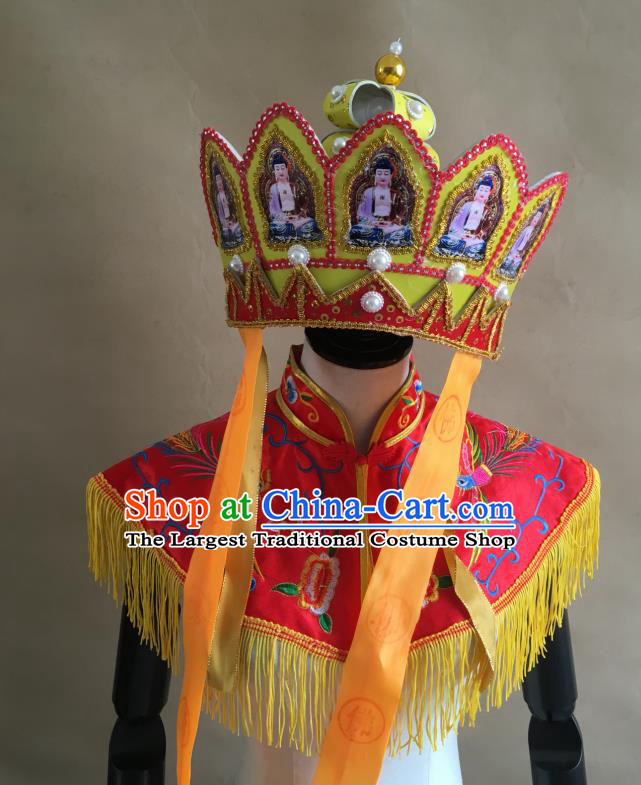 Chinese Beijing Opera Monk Headwear Peking Opera Journey To the West Tang Seng Hat