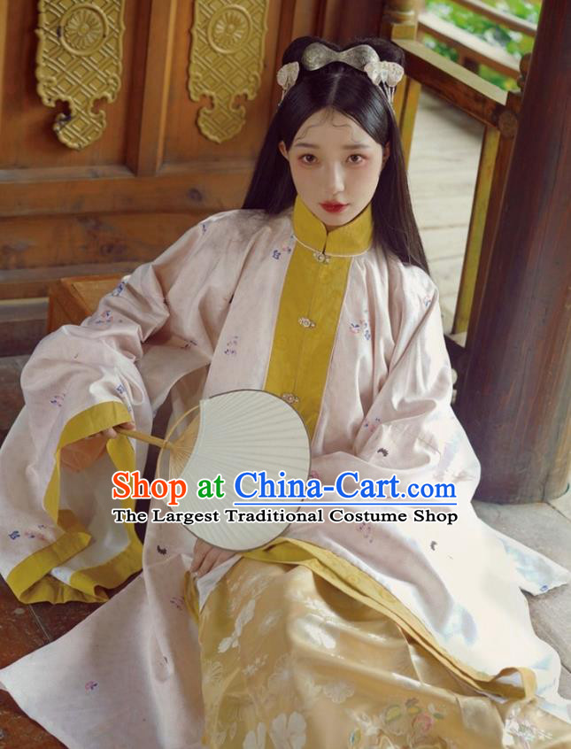 Traditional China Ming Dynasty Palace Princess Historical Costumes Ancient Court Beauty Embroidered Hanfu Clothing