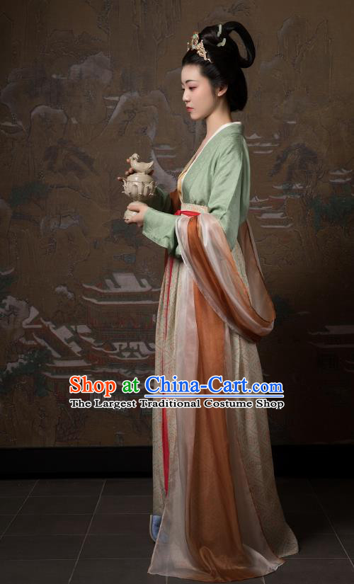 China Ancient Hanfu Costumes Traditional Song Dynasty Imperial Consort Historical Clothing for Women