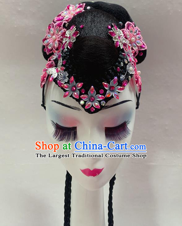 China Traditional Goddess Dance Stage Performance Wigs Headwear Classical Dance Hair Accessories