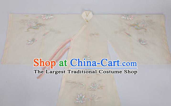 China Traditional Ming Dynasty Noble Beauty Historical Clothing Ancient Young Lady Blue Hanfu Dress Garment