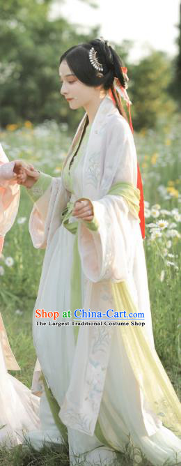 China Traditional Song Dynasty Palace Lady Historical Costumes Ancient Young Woman Hanfu Dress